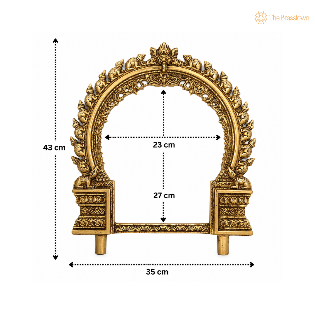 Traditional Brass Elephant Arch Frame 17 Inch