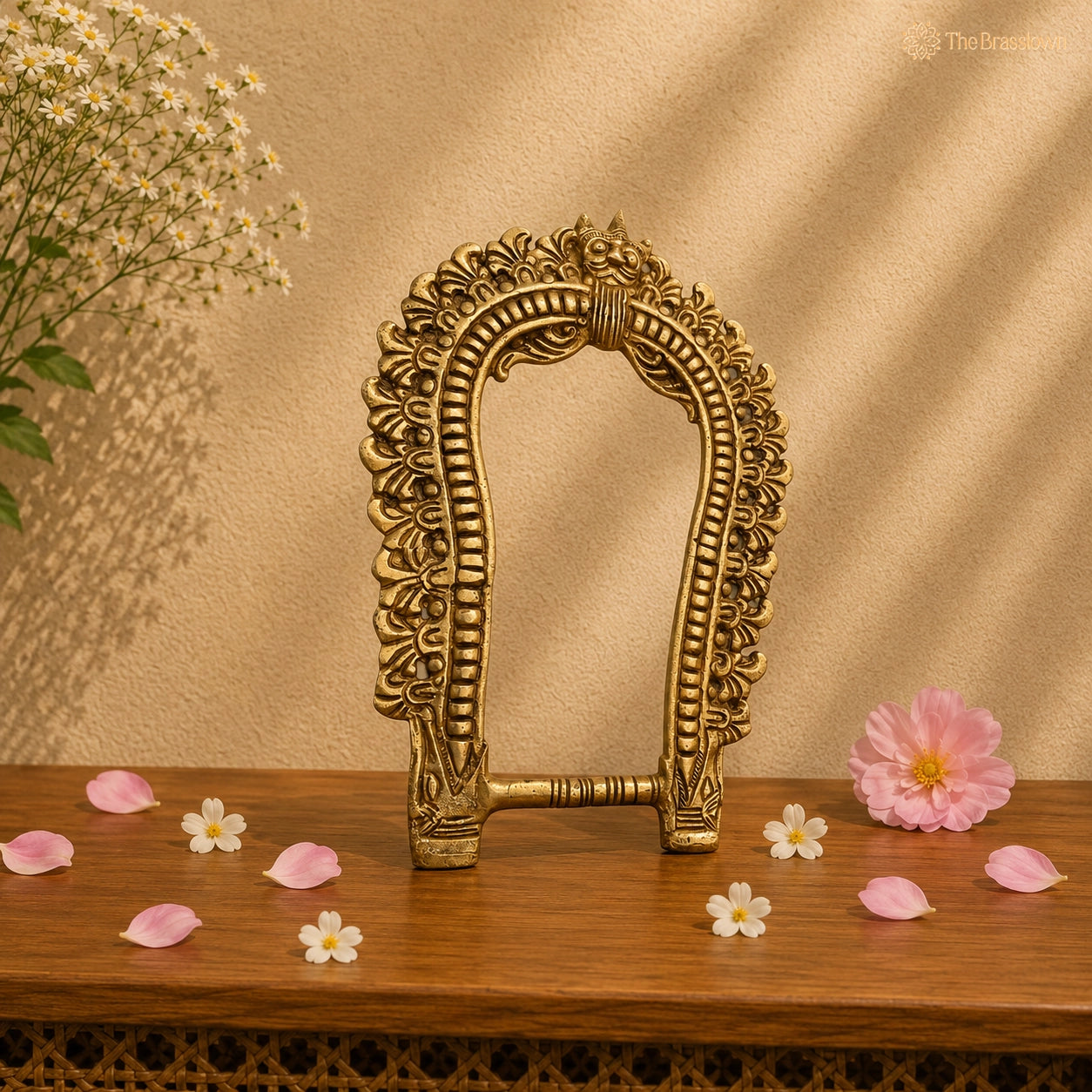Traditional Brass Temple Arch Frame 12 Inch