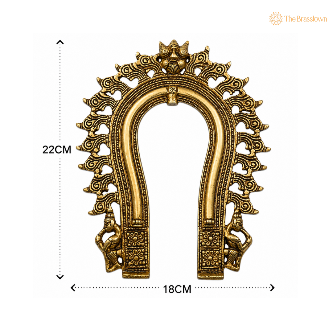 Traditional Brass Arch Frame with Ornamental Detailing 9 Inch