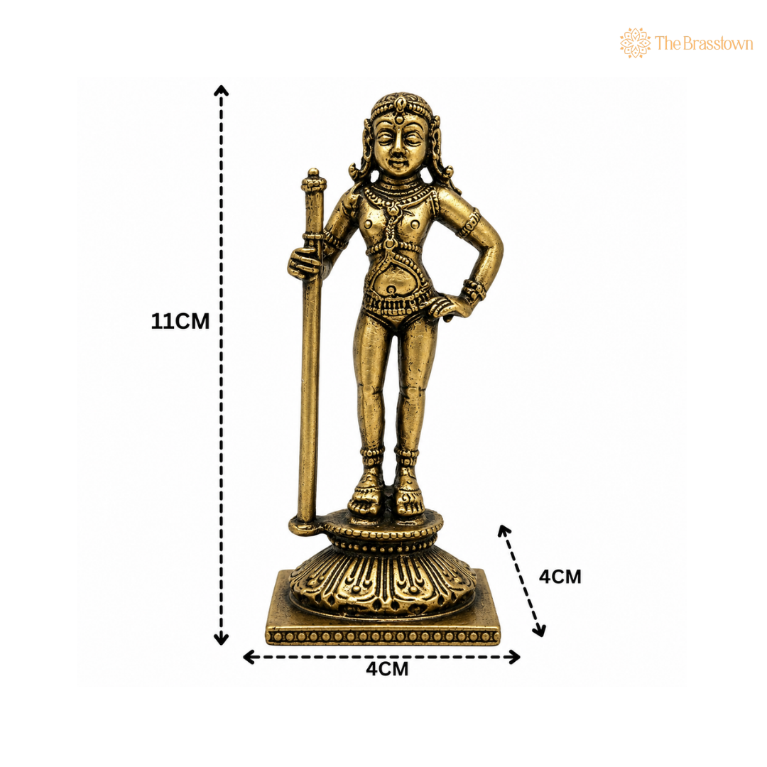 Brass Udupi Krishna Idol – Lord Krishna Murti (Makhan Chor, Govind, Gopal, Shyamsundar) for Puja, Home Mandir &amp; Décor 4.5 Inch