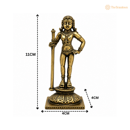 Brass Udupi Krishna Idol – Lord Krishna Murti (Makhan Chor, Govind, Gopal, Shyamsundar) for Puja, Home Mandir &amp; Décor 4.5 Inch