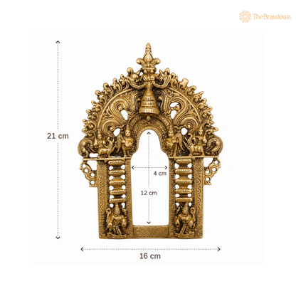 Intricately Designed Traditional Brass Temple Arch Frame 8.5 Inch