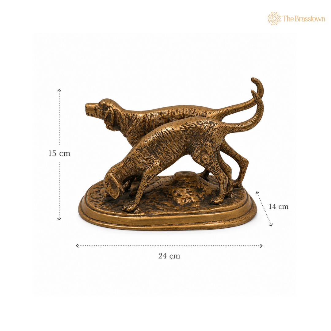 Brass Dog Idol (Peetal Dog Statue) – Decorative Dog Figurine for Home, Office &amp; Table Décor 6 Inch