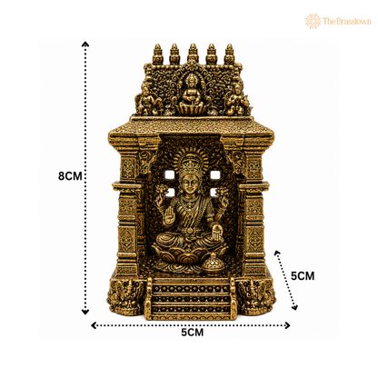 Brass Mahalakshmi Idol – Goddess of Wealth &amp; Prosperity for Home Mandir &amp; Puja 3 Inch
