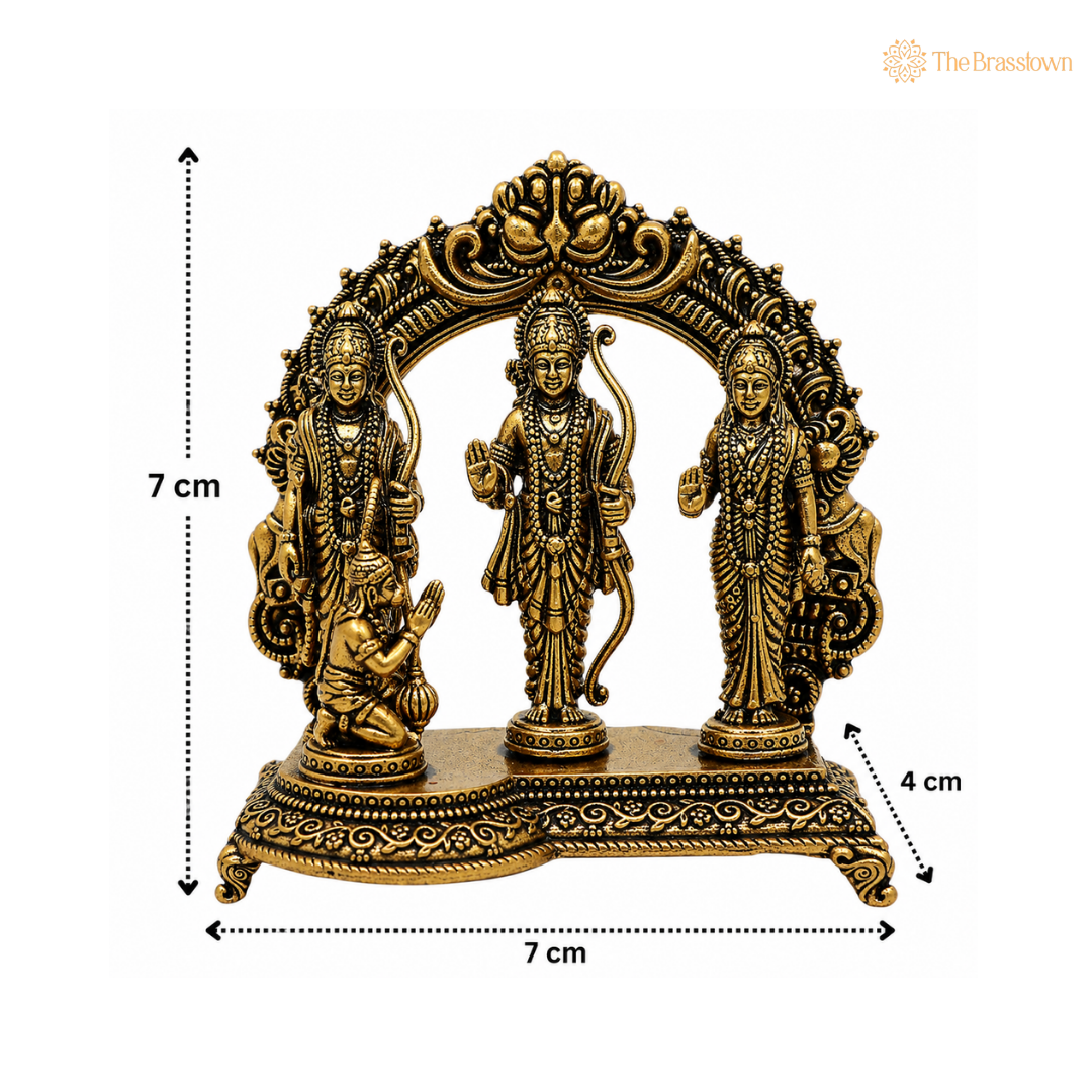 Brass Ram Darbar Idol – Divine Ram Parivar Murti for Puja &amp; Home Mandir 3 Inch