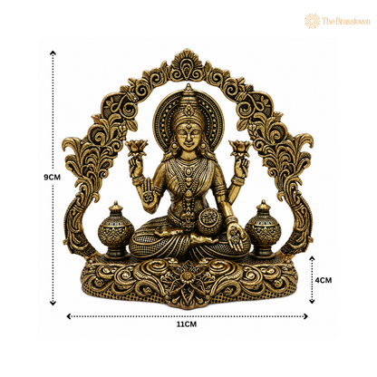 Brass Sitting Mahalakshmi Idol – Divine Goddess of Wealth &amp; Fortune for Puja 3.5 Inch