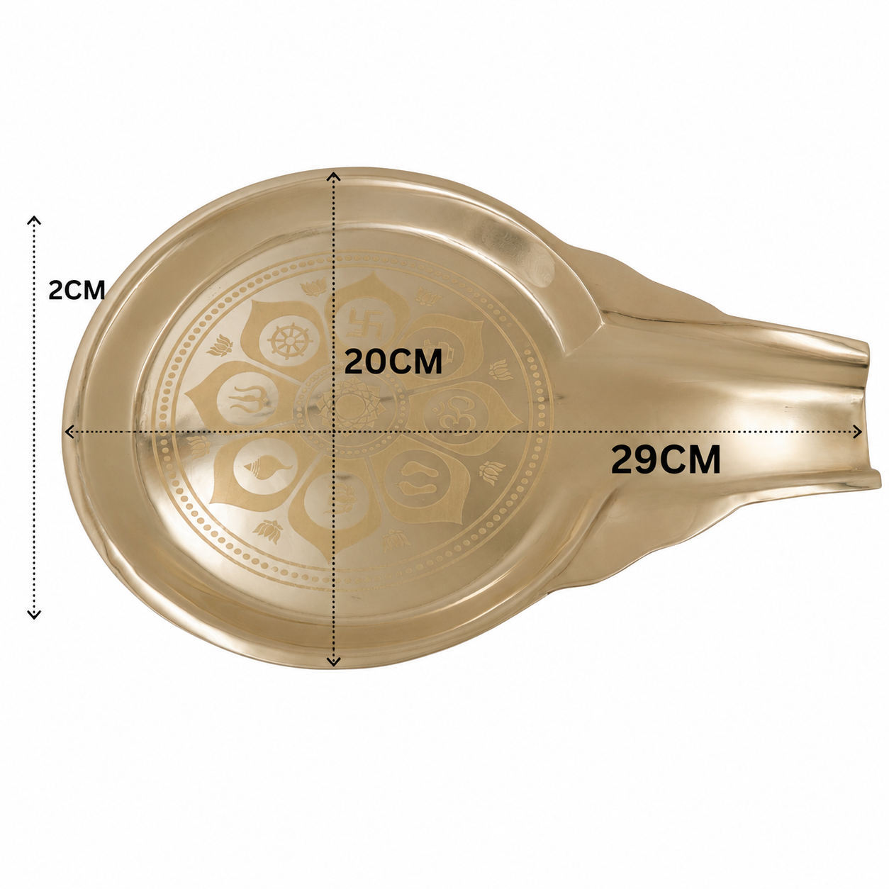 Traditional Brass Abhisheka Patra – Traditional Abhishekam Somasutra Vessel for Deity Worship, Mandir Rituals &amp; Home Puja 1 Inch