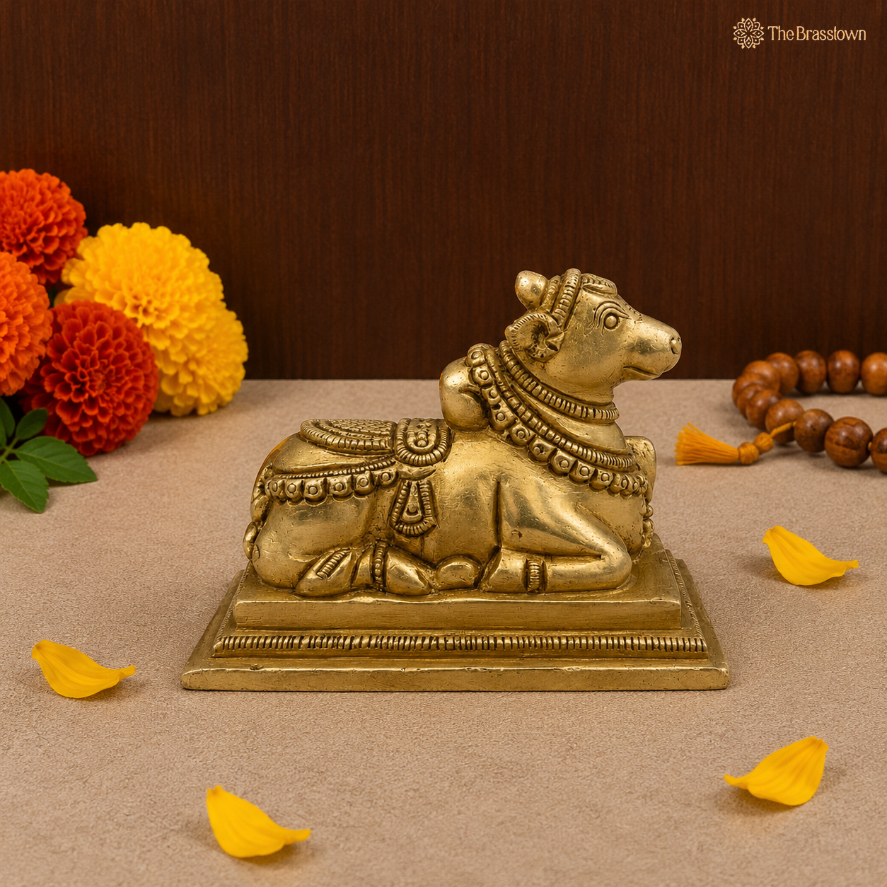 Traditional Brass Nandi Statue 3 Inch