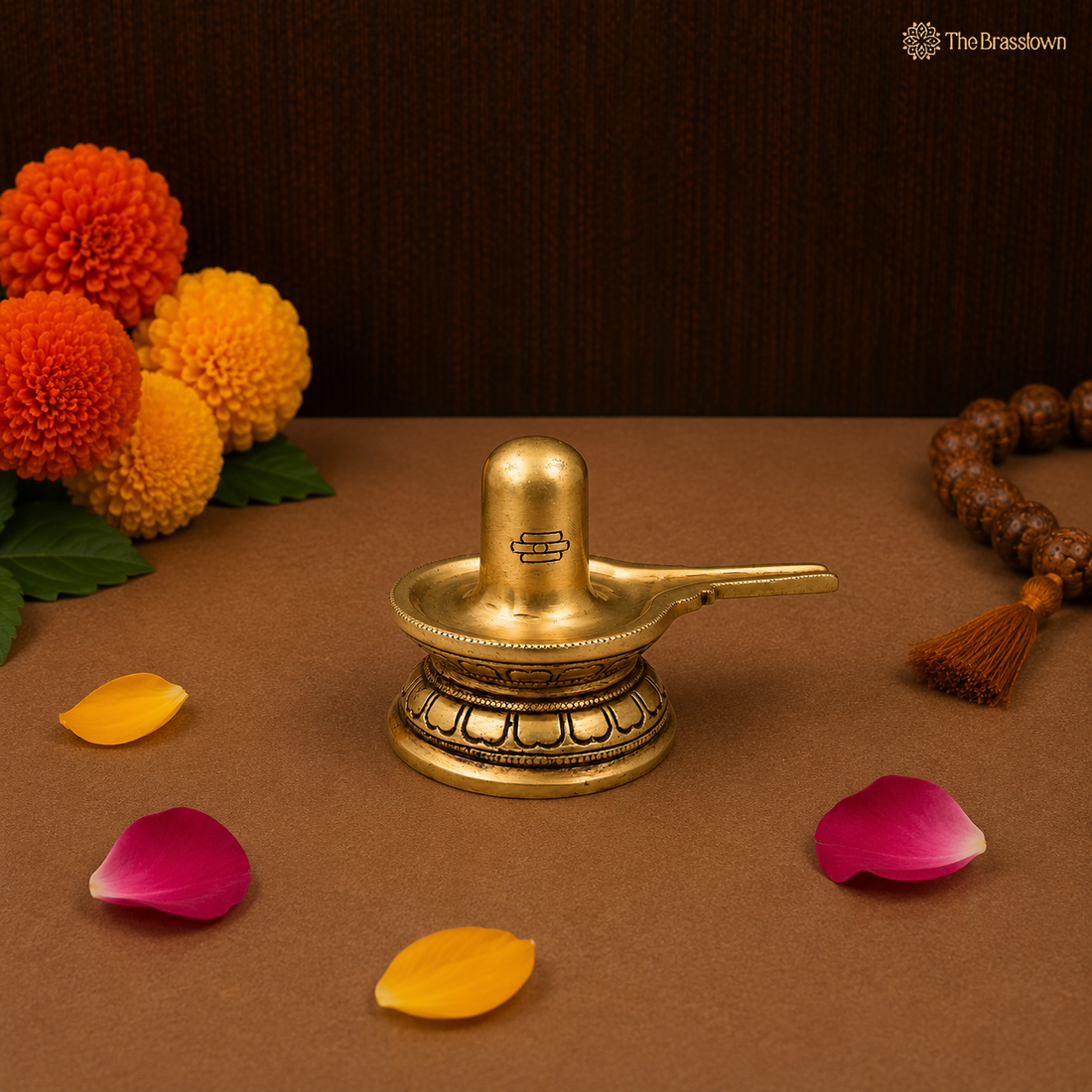 Handcrafted Brass Shiva Lingam – Sacred Shiva Lingam (Shivling Mahadev Shivalinga Jyotirlinga) for Home Temple, Abhishek Pooja &amp; Spiritual Decor 3 Inch