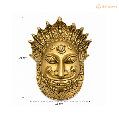 Handcrafted Brass Maha Kaal Bhairav Mask 8.5 Inch
