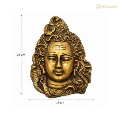 Handcrafted Brass Lord Shiva Wall Mask 8.5 Inch