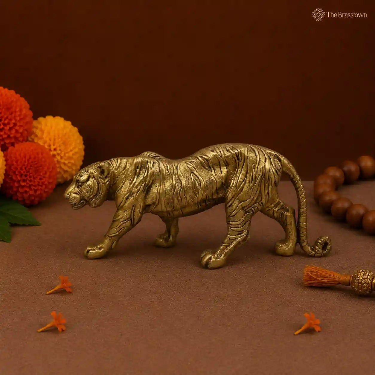 Handcrafted Brass Tiger Figurine
