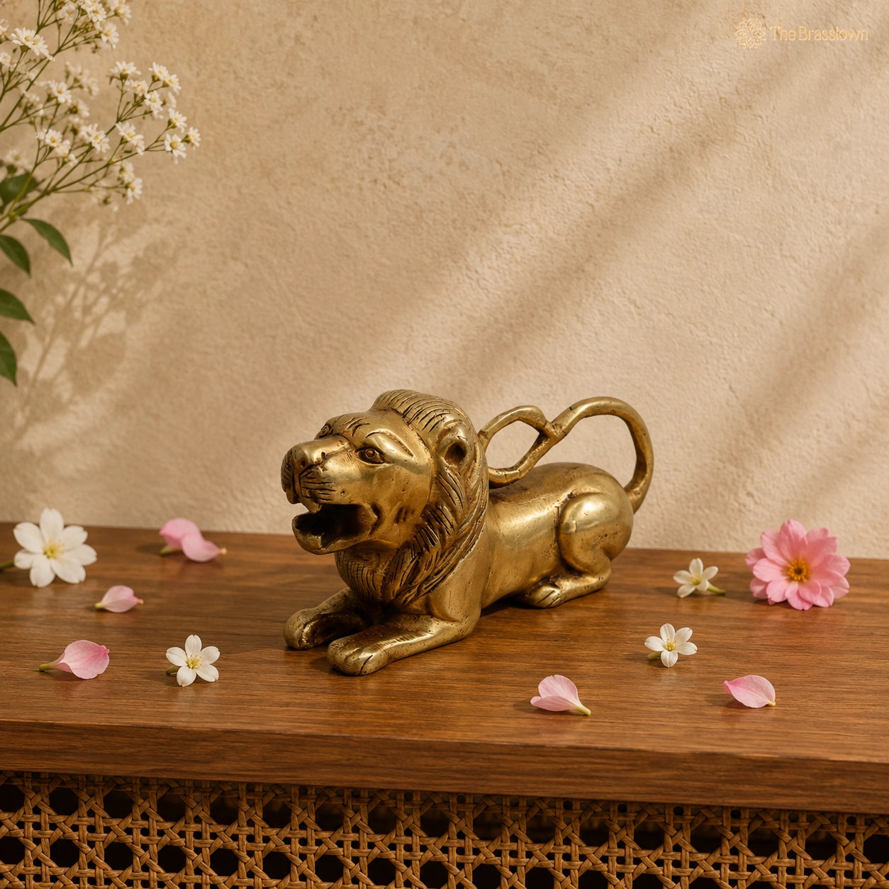 Handcrafted Brass Lion Figurine 3 Inch