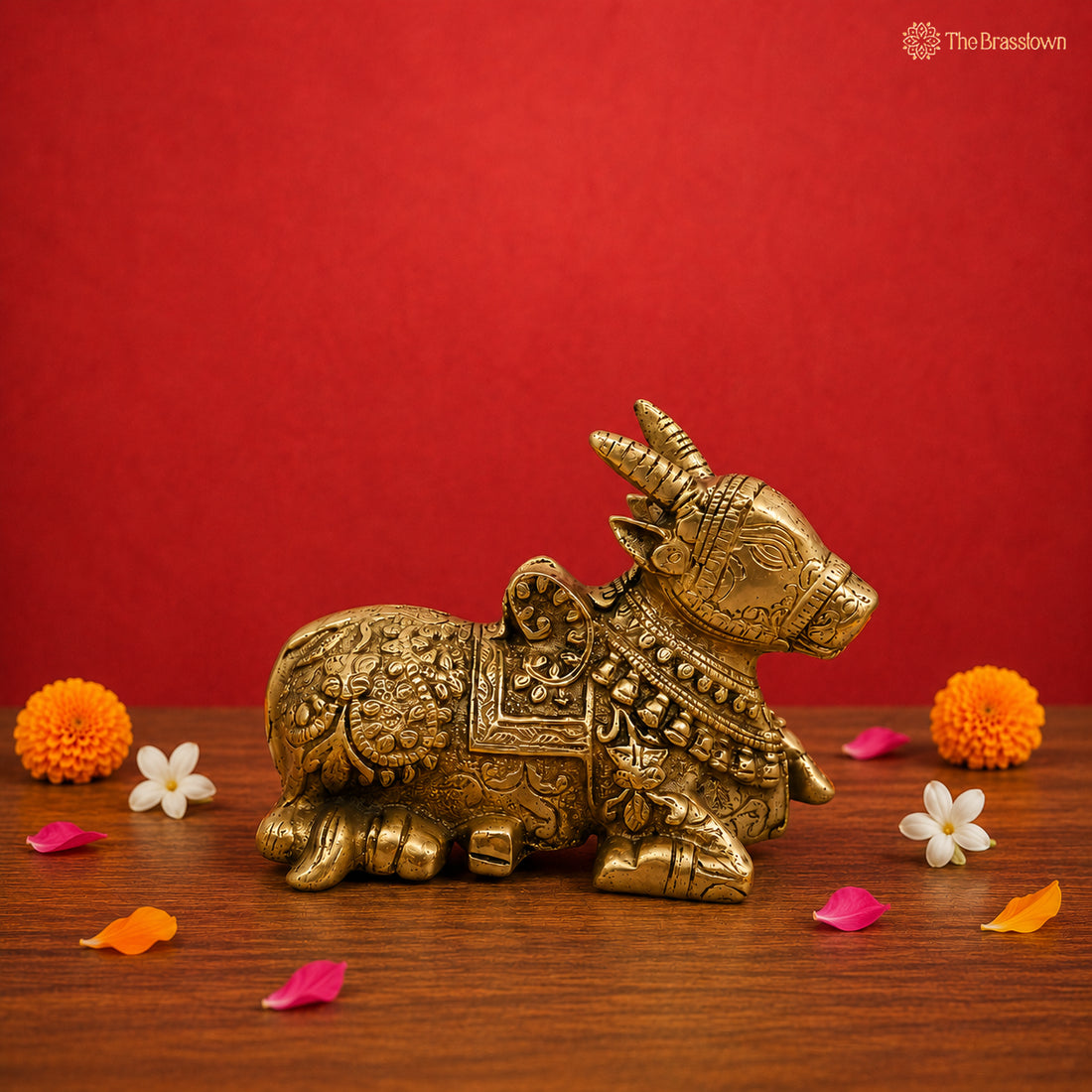 Handcrafted Brass Nandi Statue 4 Inch