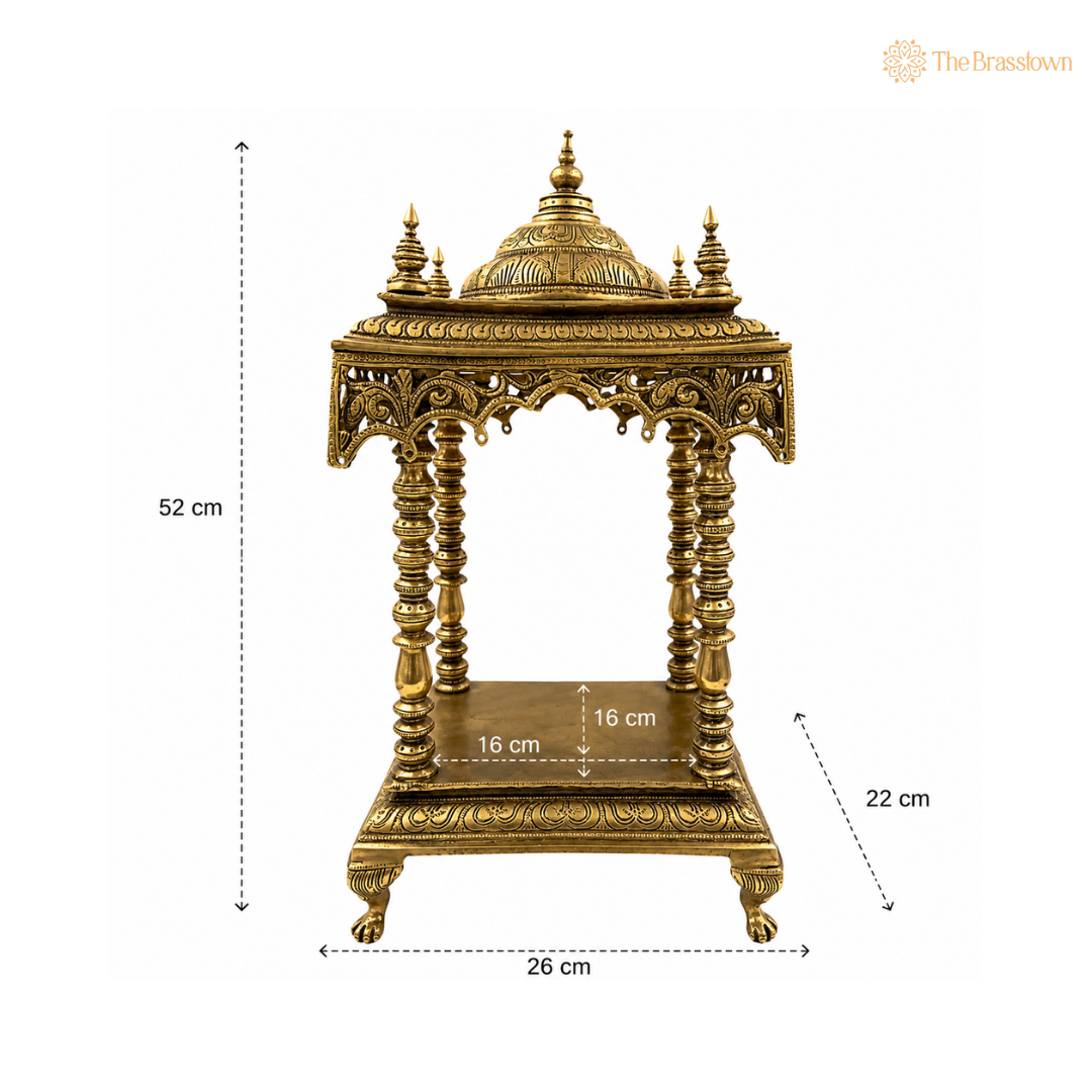 Exquisite Brass Temple for Idols – A Majestic Abode for the Divine 21 Inch