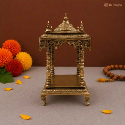 Exquisite Brass Temple for Idols – A Majestic Abode for the Divine 21 Inch