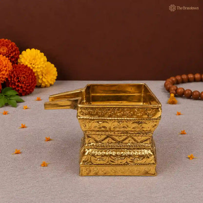 Brass Havan Kund – A Sacred Vessel for Your Rituals 4.5 Inch