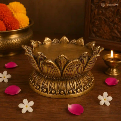 Brass Lotus Base – A Symbol of Purity and Serenity 3 Inch