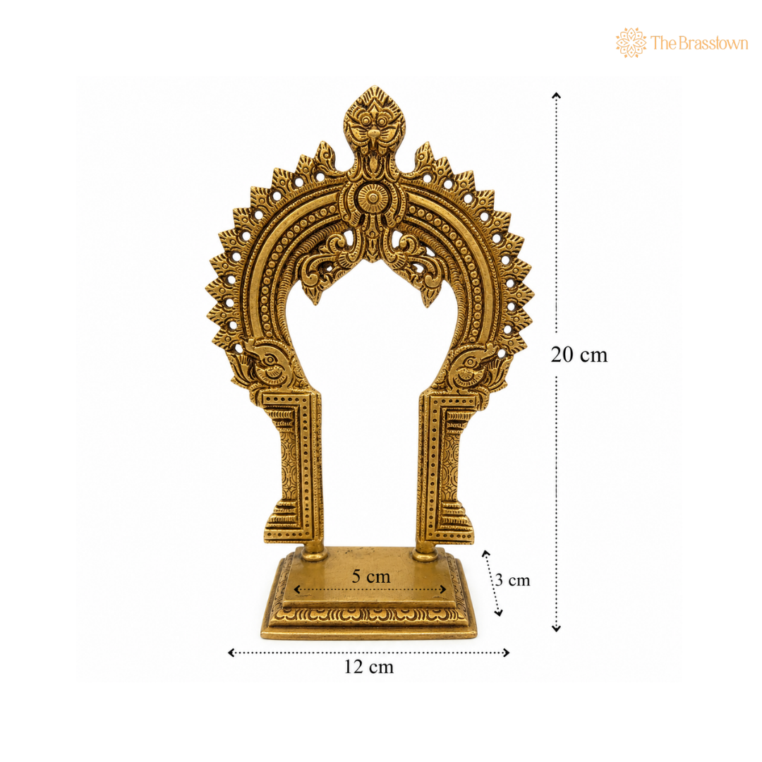 Exquisite Brass Arch for Deity Placement 8 Inch