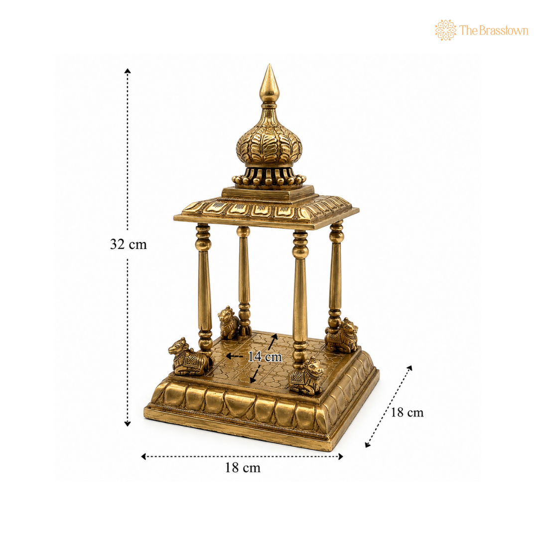 Elegant Brass Temple Stand for Deity Idols 13 Inch