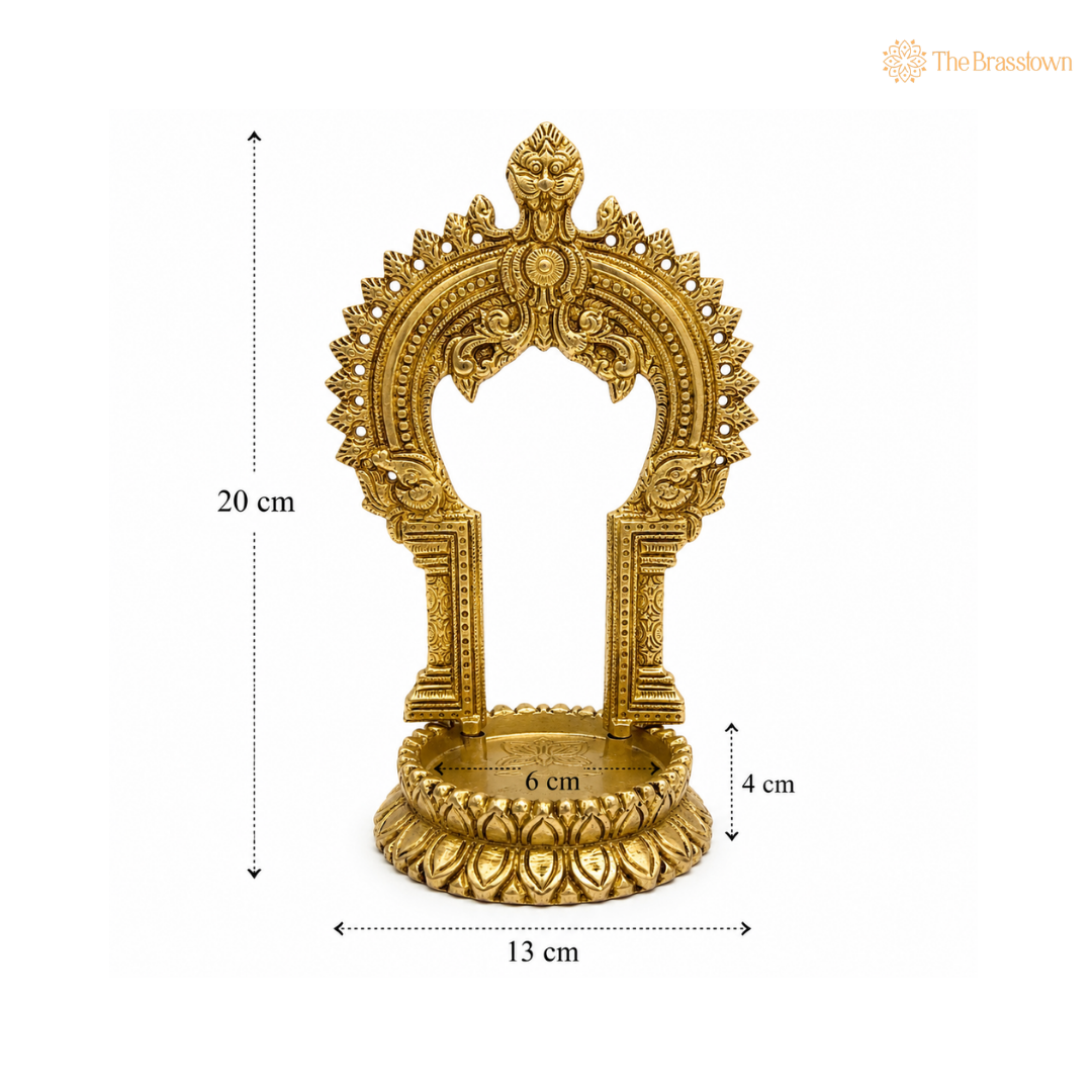 Ornate Brass Arch for Deity Idol 8 Inch