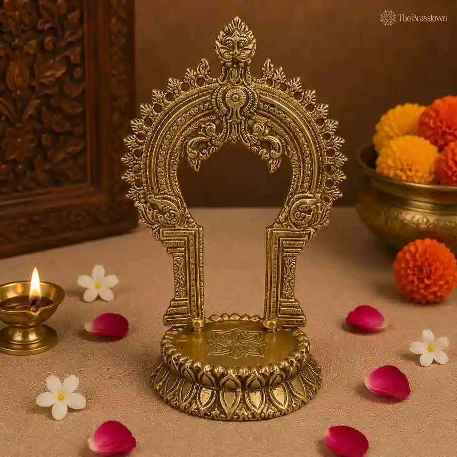 Ornate Brass Arch for Deity Idol 8 Inch