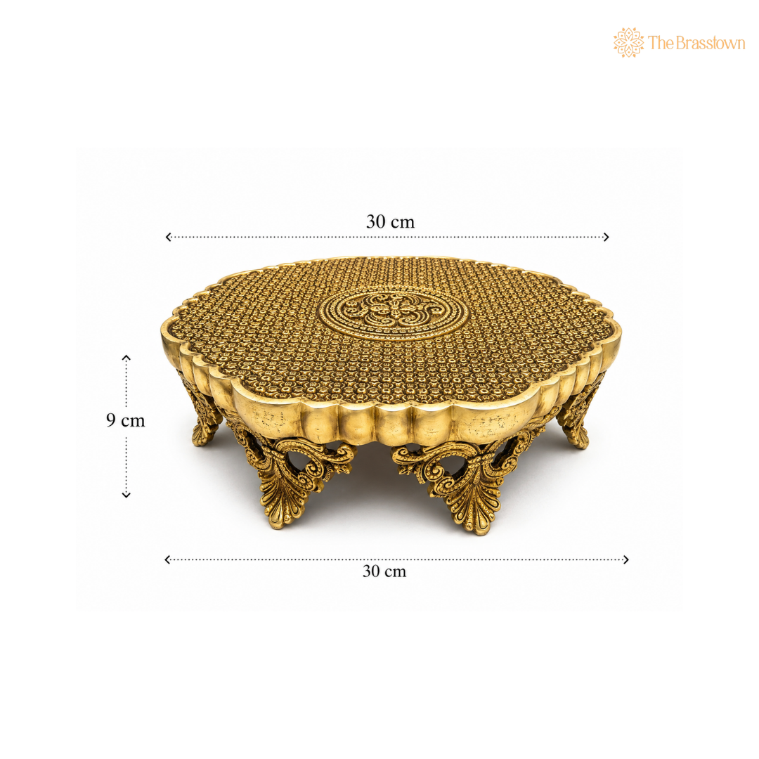 Intricately Designed Brass Pedestal – A Timeless Decorative Treasure 3.5 Inch