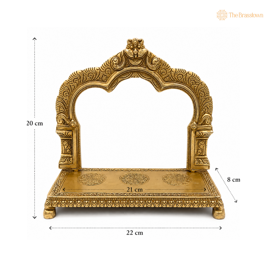 Elegant Brass Arch Frame with Platform – A Traditional Masterpiece 8 Inch