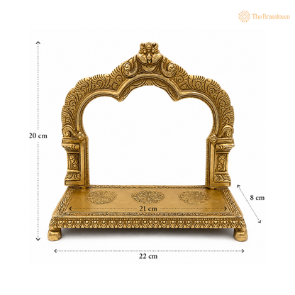 Elegant Brass Arch Frame with Platform – A Traditional Masterpiece 8 Inch