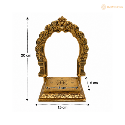 Brass Temple Arch Stand – A Majestic Frame for Divinity 8 Inch