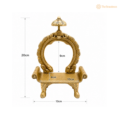 Exquisite Brass Throne with Arch Design 8 Inch