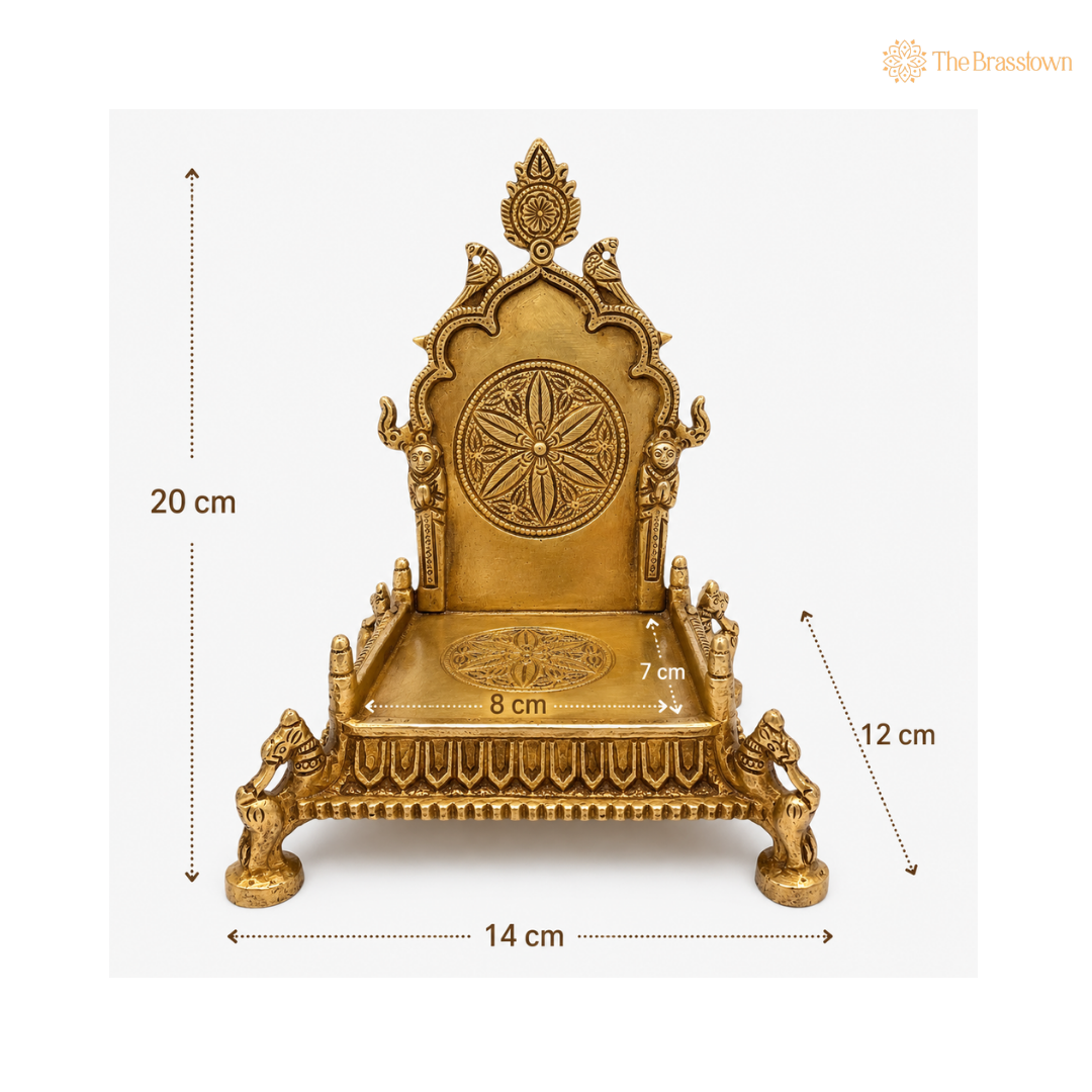 Brass Royal Throne for Idols 8 Inch