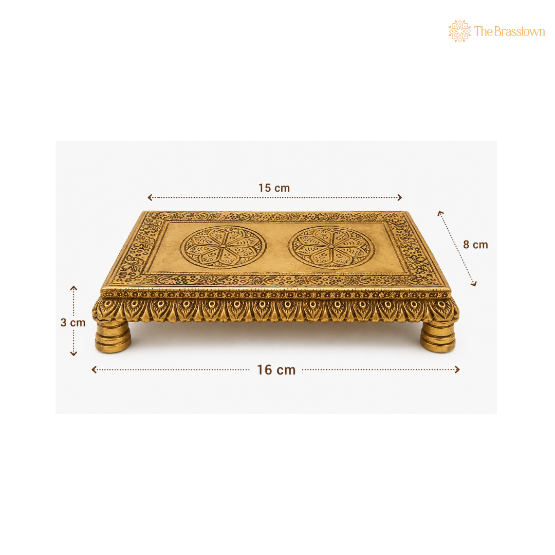 Traditional Brass Pooja Pedestal 1 Inch