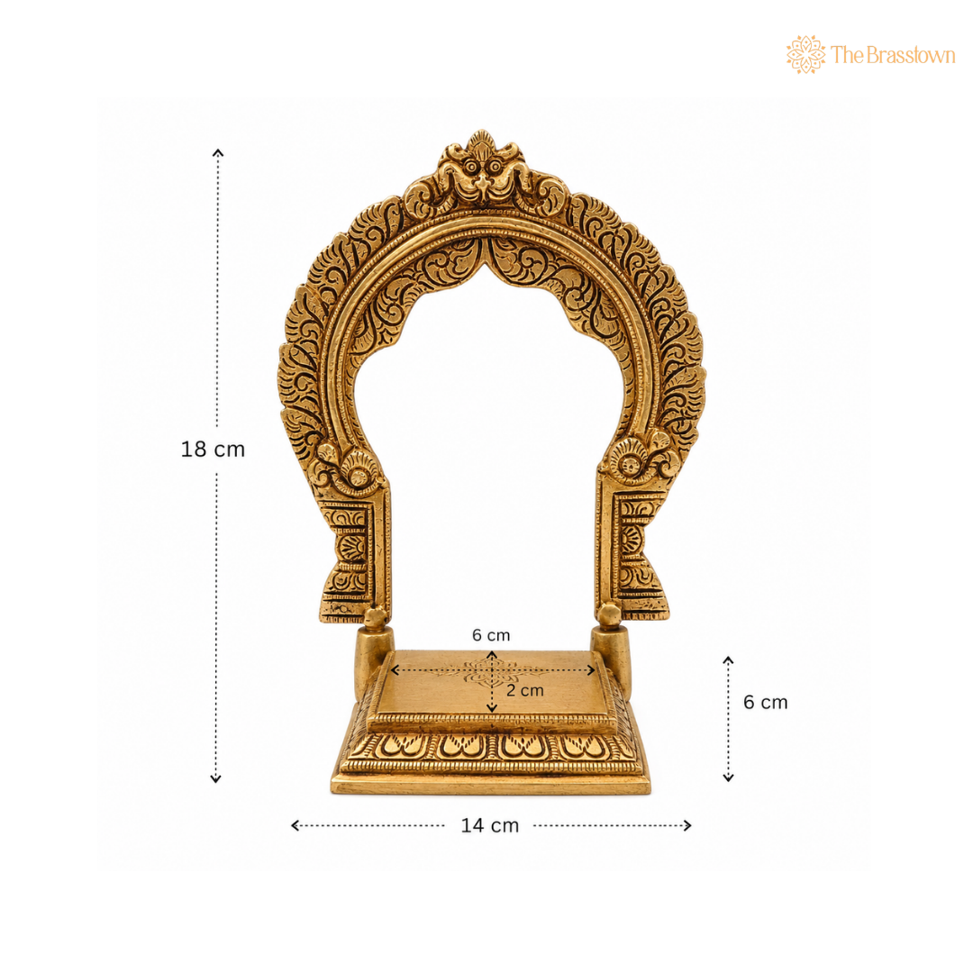 Elegant Brass Temple Arch for Idols 7 Inch