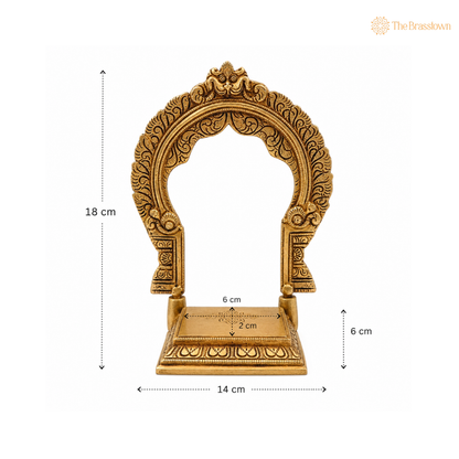 Elegant Brass Temple Arch for Idols 7 Inch
