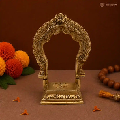 Elegant Brass Temple Arch for Idols 7 Inch