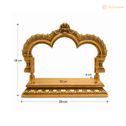 Elegant Brass Double-Arch Pooja Stand 7 Inch