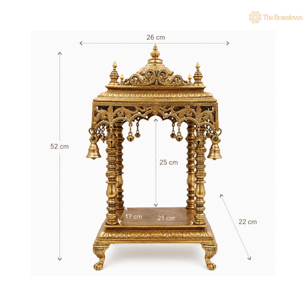 Grand Brass Temple Mandap 21 Inch