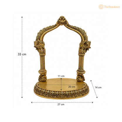 Brass Arch Frame with Ornate Pillars 13 Inch