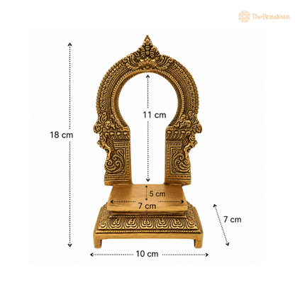 Ornate Brass Arch-Style Pedestal Stand 7 Inch