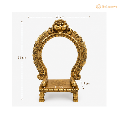 Traditional Brass Arch with Intricate Carvings 14.5 Inch