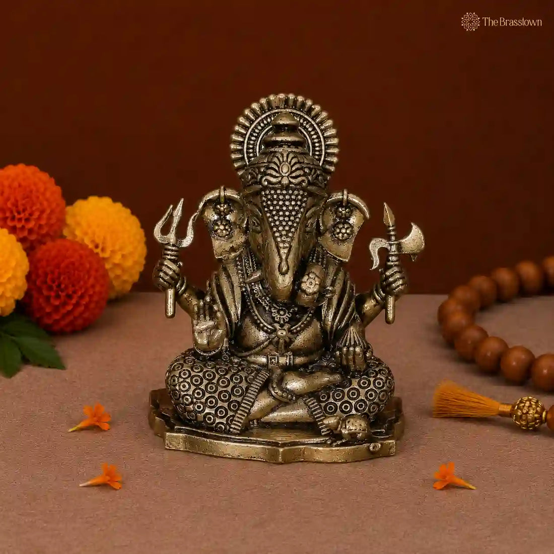Brass Ucchishta Ganapati Idol 2 Inch