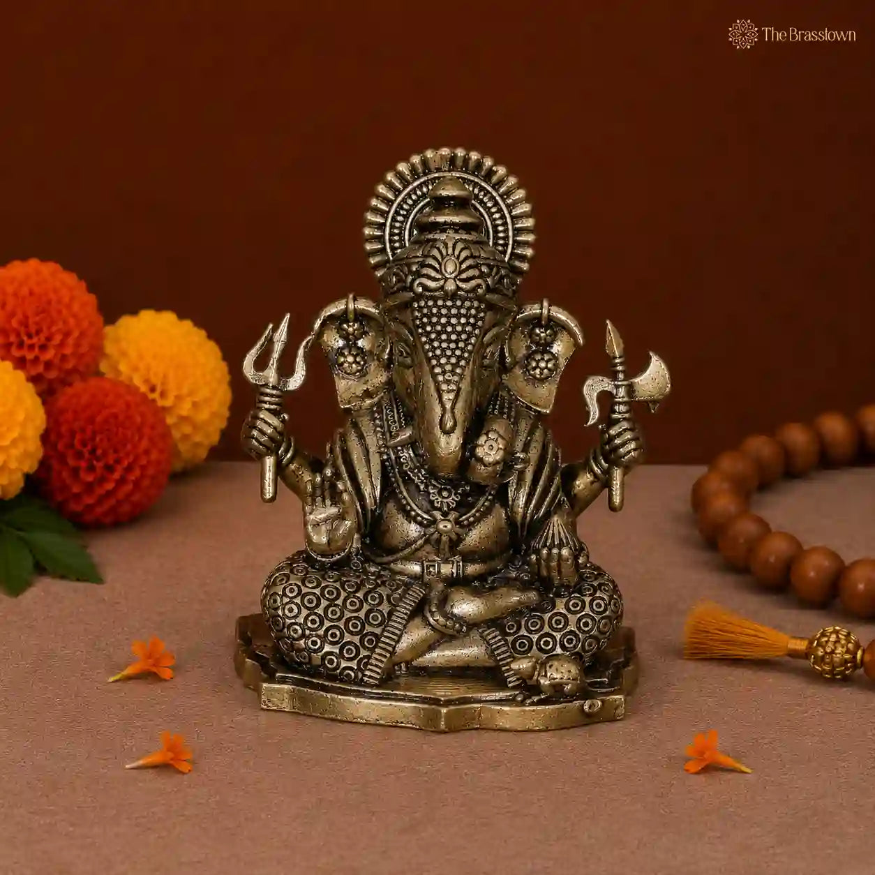 Brass Ucchishta Ganapati Idol 2 Inch