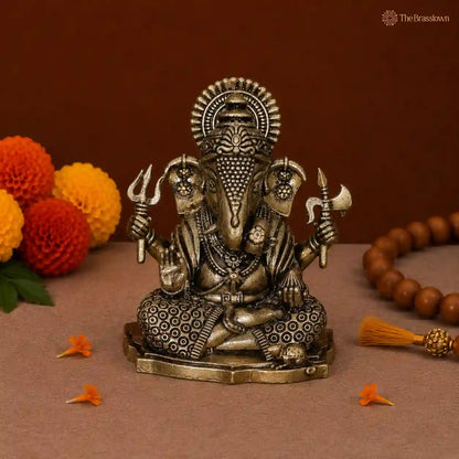 Brass Ucchishta Ganapati Idol 2 Inch