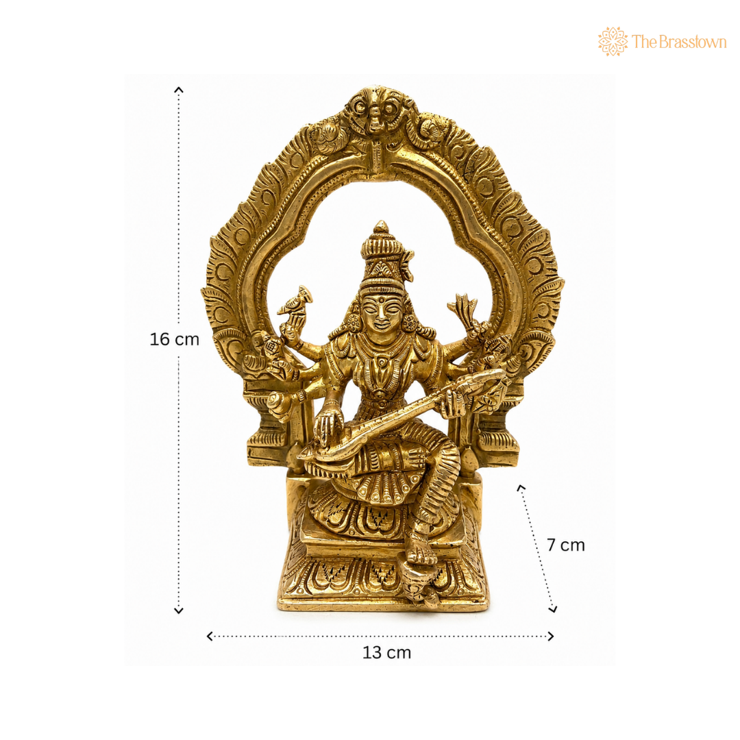 Brass Raj Matangi Devi Idol – Handcrafted Tantric Mahavidya Murti for Home Temple &amp; Puja 6.5 Inch