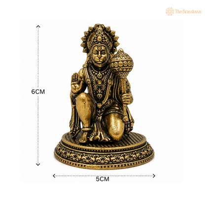 Brass Hanuman Idol – Bajrangbali / Anjaneya / Maruti Vigraha for Home Temple &amp; Puja 2.5 Inch