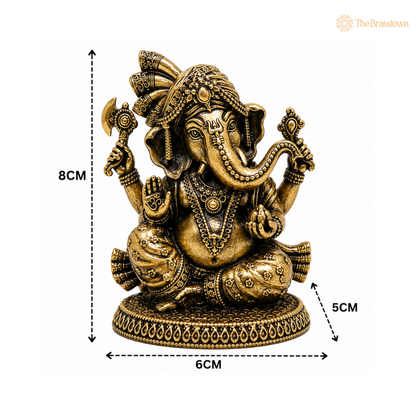 Brass Ganesha Idol – Vinayak / Ganapati / Siddhivinayak Murti for Home Temple &amp; Decor 3 Inch