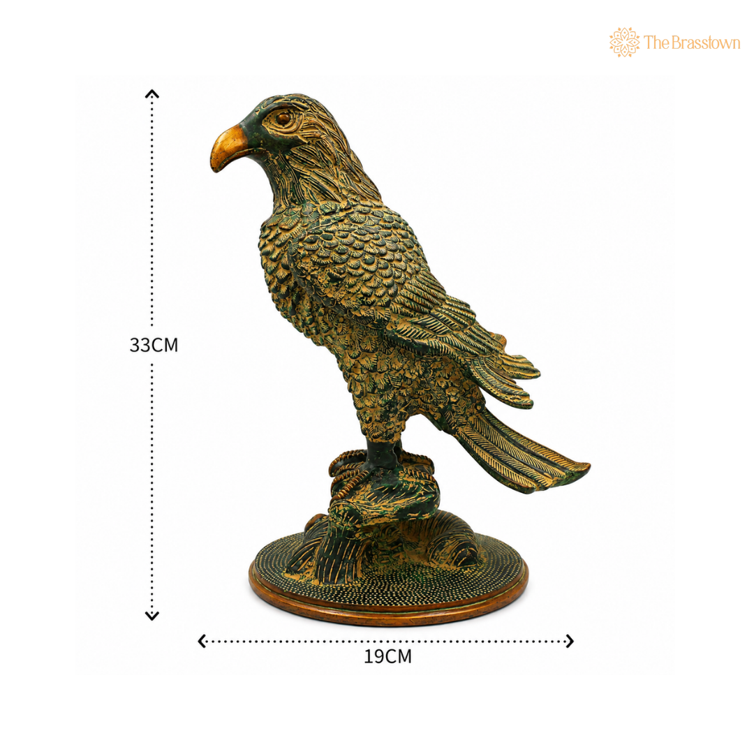 Brass Eagle Sculpture – Decorative Eagle Statue for Home, Office &amp; Table Décor 13 Inch