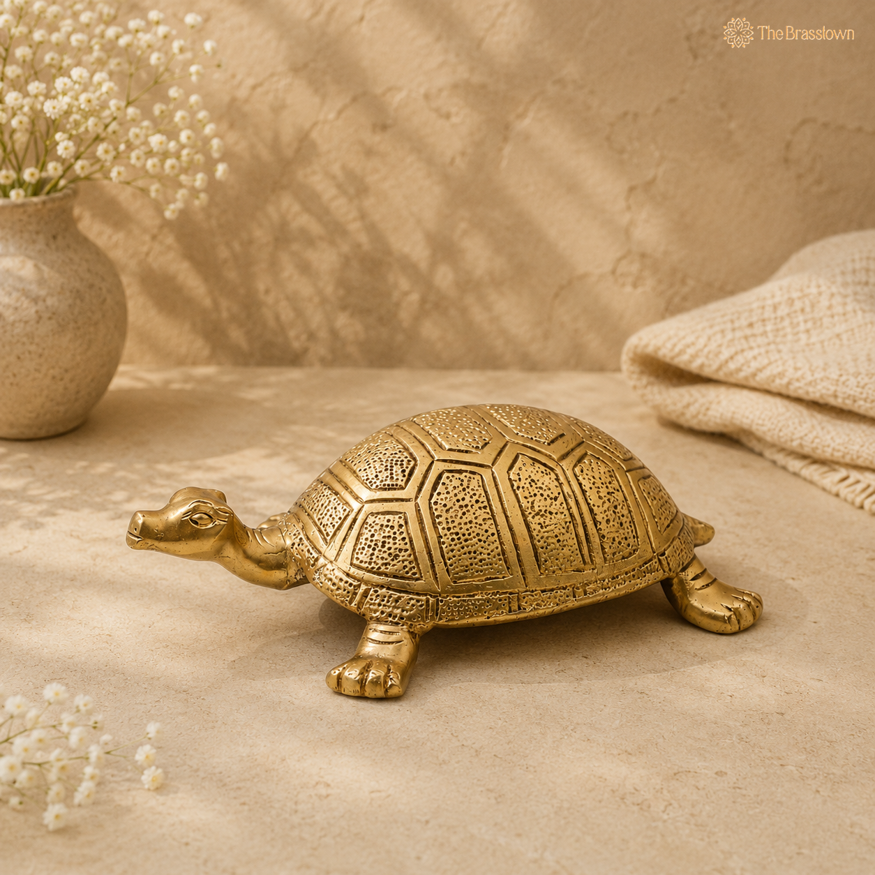 Brass Tortoise Idol (Kurma Avatar) – Vastu &amp; Feng Shui (Kachhua) Symbol for Stability, Wealth &amp; Protection 2.5 Inch