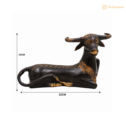 Handcrafted Brass Nandi Statue – Sacred Nandi Bull Statue for Puja &amp; Home Mandir Décor 5.5 Inch